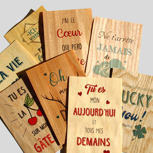 cartes postales happy wood