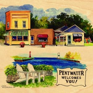 WOOD POSTCARD MI-Pentwater