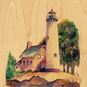 WOOD POSTCARD MI-Tawas Point