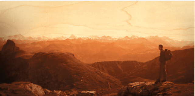 hironwoods-carte-bois-panoramique-randonneur-montagne-marron image 1