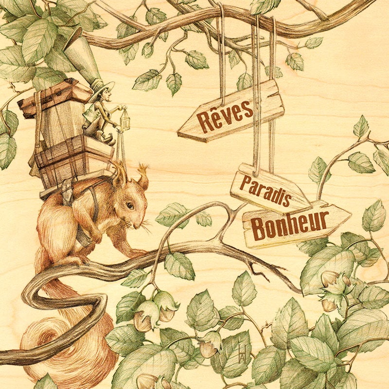 hironwoods-poster-cureuil-voyage-poster-bois-300x300mm image 1
