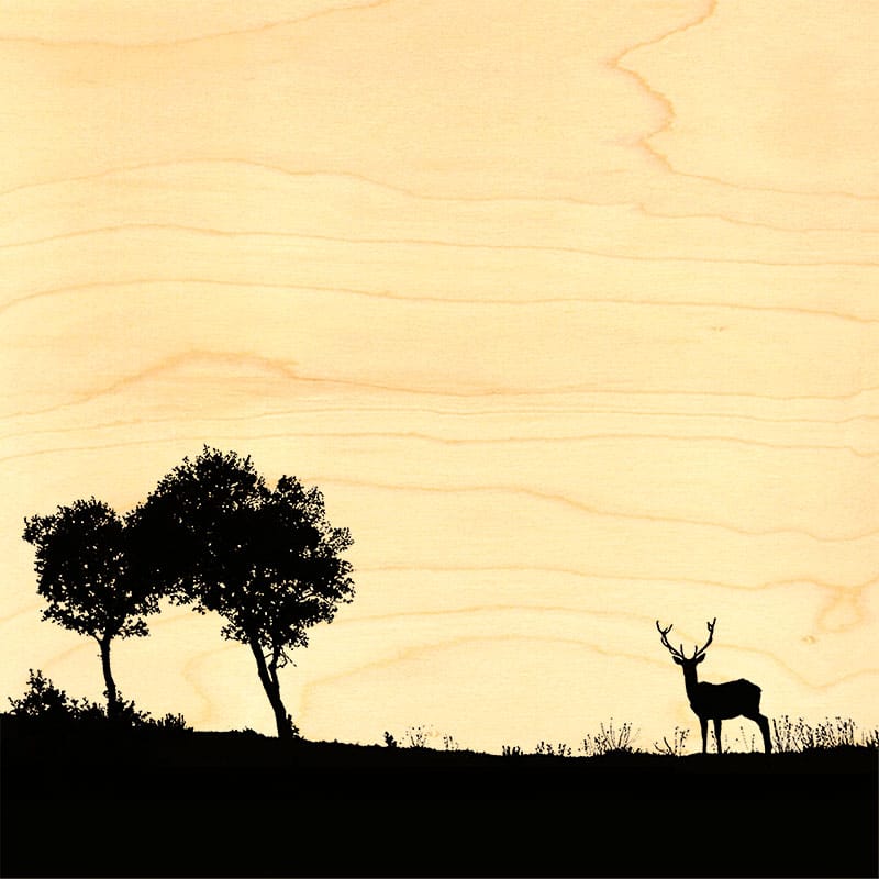 hironwoods-posters-en-bois-cerf-silhouette-300x300mm image 1