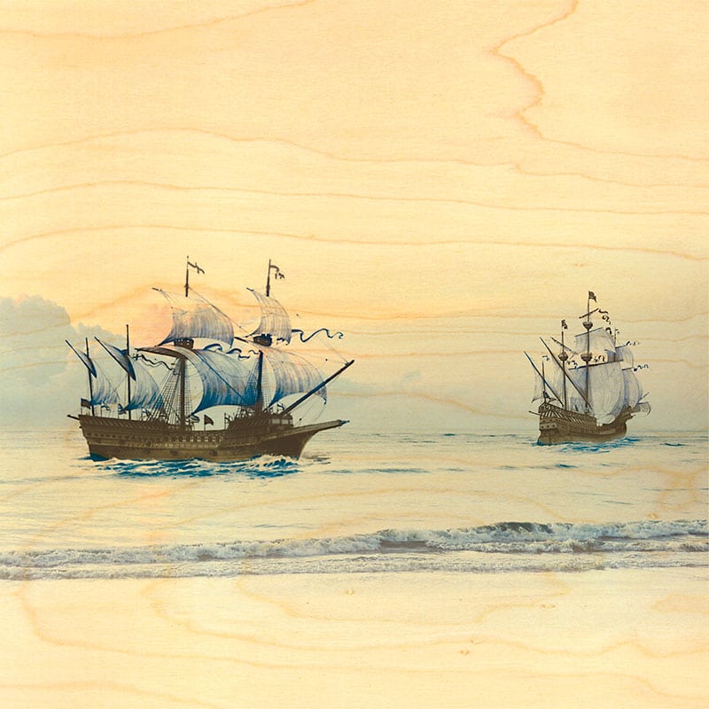 hironwoods-bateaux-pirates-poster-bois-30x30cm-enfant image 1