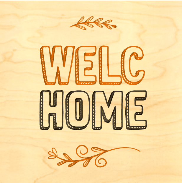 hironwoods-poster-bois-welc-home-300x300mm image 1