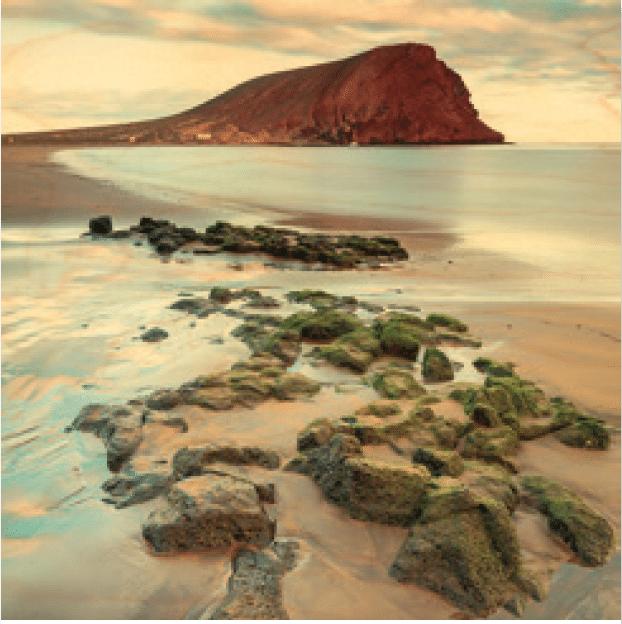 hironwoods-plage-rochers-poster-bois-30x30cm-mer image 1