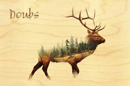 hironwoods-doubs-cerf-for-t-carte-bois-10x15cm image 1