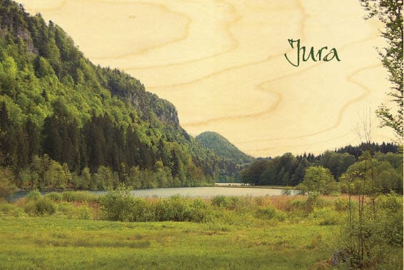 hironwoods-paysage-lac-3-carte-postale-bois-100x150mm-jura image 1