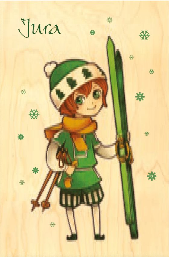 hironwoods-skieur-jura-carte-postale-bois-100x150mm image 1