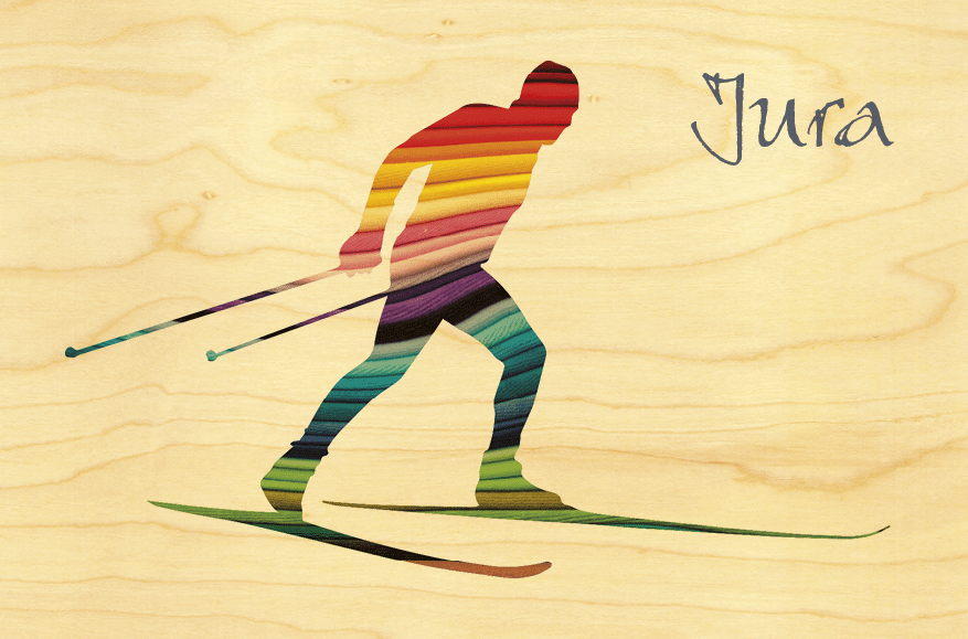 hironwoods-ski-fondeur-silhouette-jura-carte-postale-bois-100x150 image 1