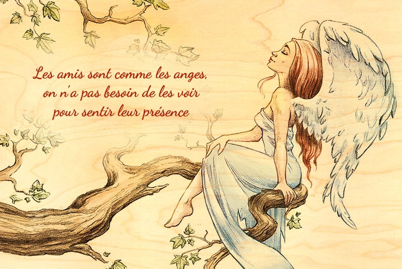 hironwoods-ange-carte-bois-citation-100x150mm image 1