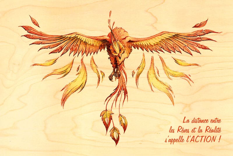hironwoods-citation-phenix-carte-bois-10x15cm image 1