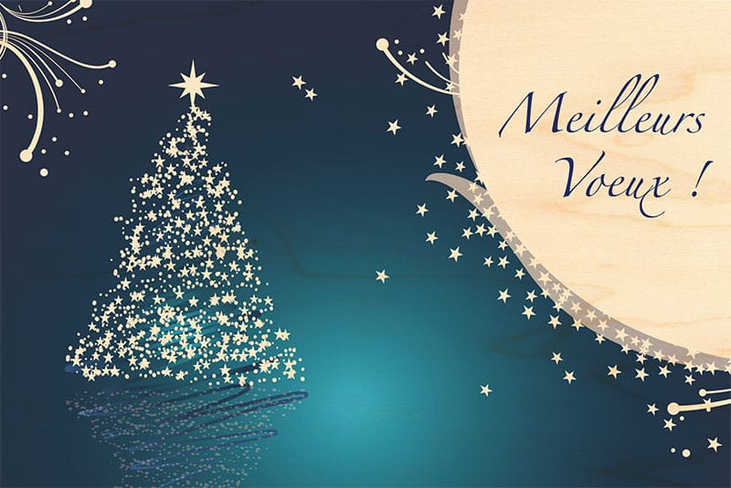 hironwoods-cartes-bois-evenements-carte-voeux-sapin-fond-bleu-100x150mm image 1