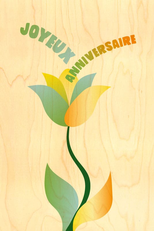 hironwoods-carte-bois-v-nements-anniv-fleur-100x150mm image 1