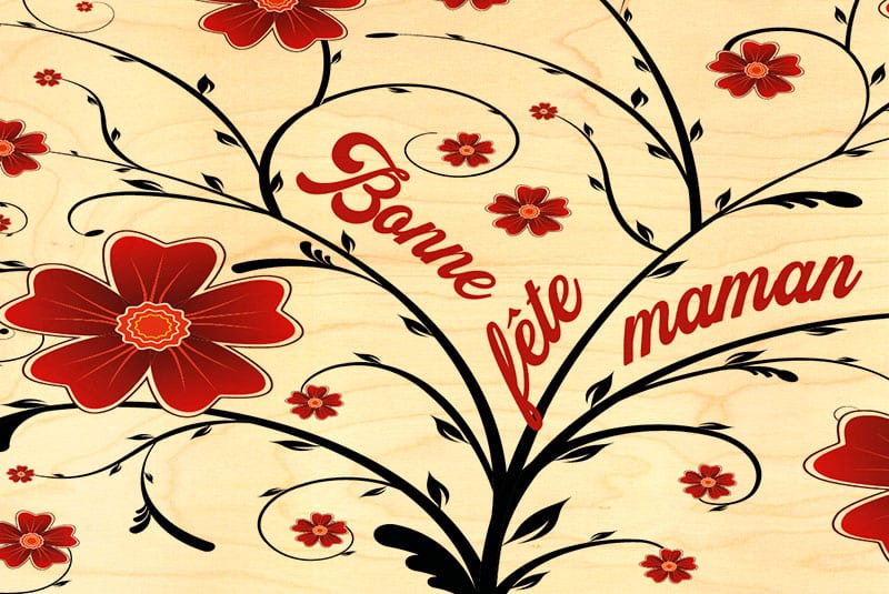 hironwoods-cartes-v-nements-carte-bois-maman-fleurs-rouges image 1