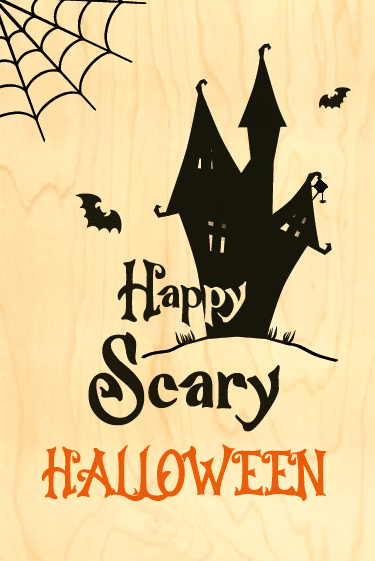 hironwoods-happy-scary-halloween-carte-postale-bois-100x150mm image 1