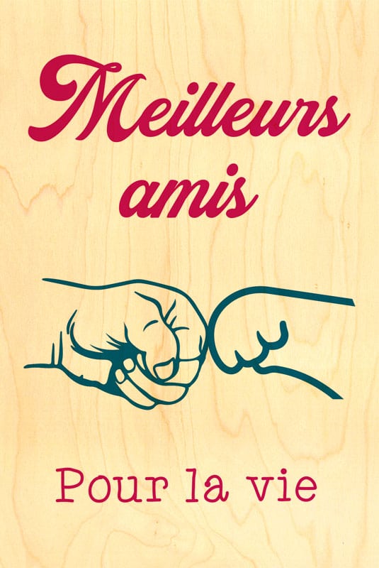 hironwoods-amis-pour-la-vie-carte-postale-bois-100x150mm image 1