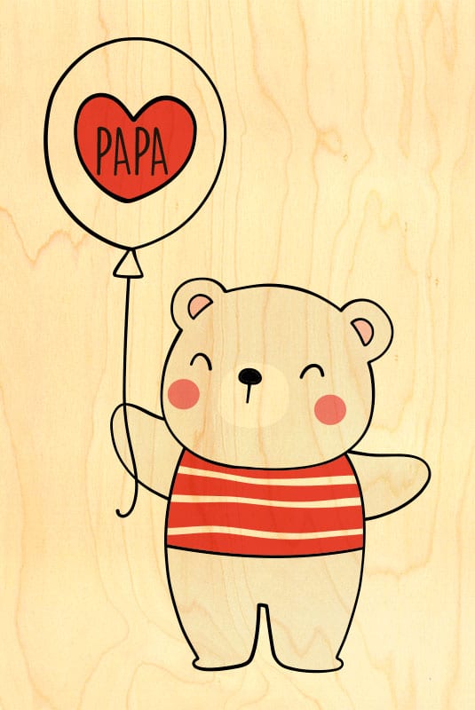 hironwoods-carte-papa-ourson-ballon-carte-postale-bois image 1