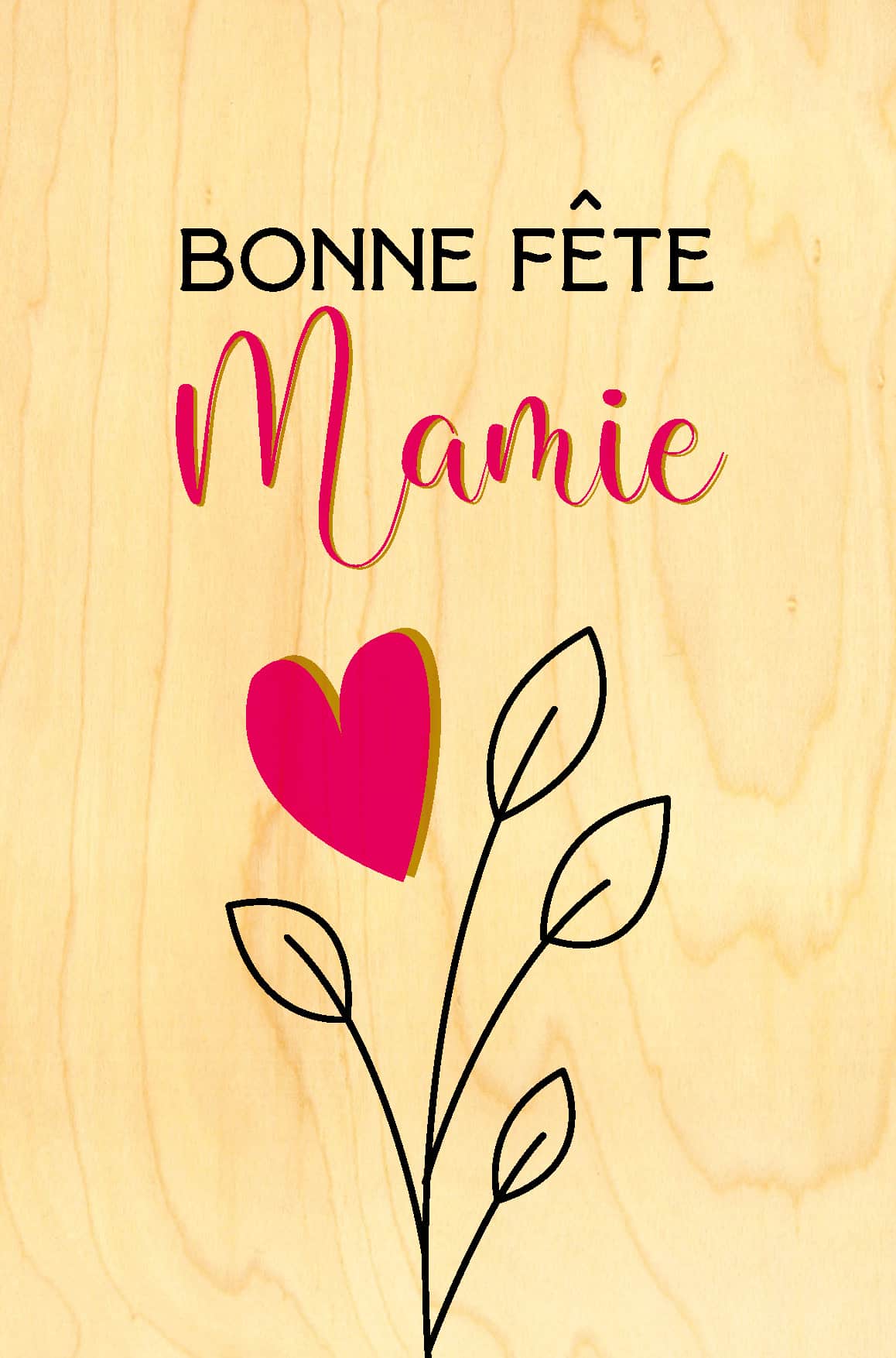 hironwoods-carte-bois-100x150mm-amour-bonne-f-te-mamie image 1