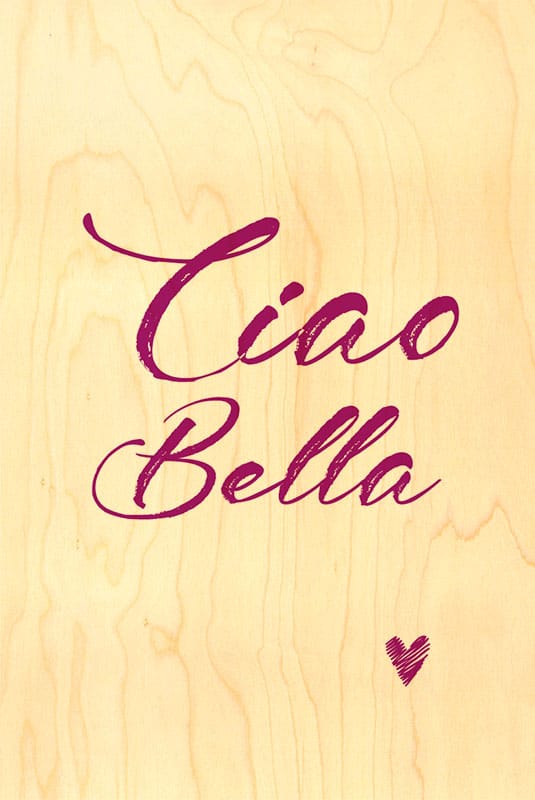 hironwoods-happy-wood-ciao-bella-carte-bois-message-100x150mm image 1