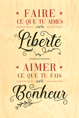 hironwoods-bonheur-libert-carte-postale-bois-100x150 image 1