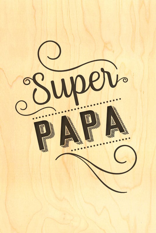 hironwoods-carte-bois-super-papa-typo-100x150mm image 1