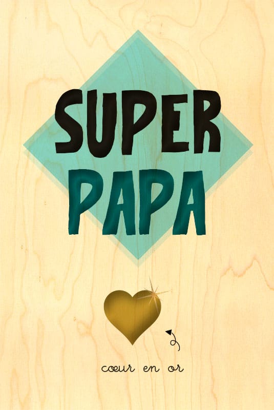 hironwoods-carte-bois-super-papa-coeur-100x150mm image 1
