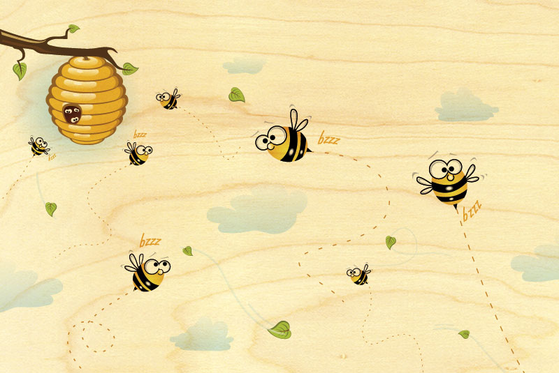 hironwoods-magnets-en-bois-abeilles-magnet-abeilles image 1