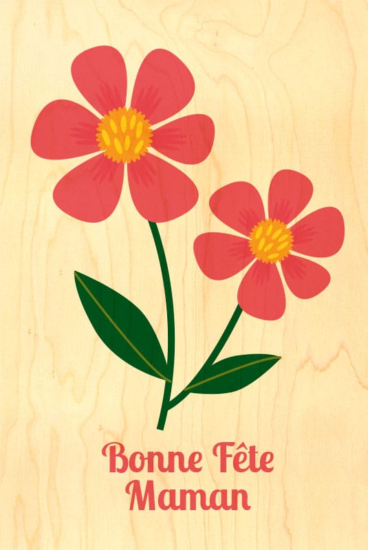 hironwoods-bonne-f-te-maman-magnet-bois-fleur image 1