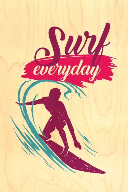 hironwoods-surf-everyday-carte-postale-bois-100x150mm image 1