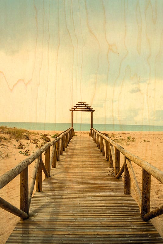 hironwoods-cartes-postales-en-bois-ponton-plage-100x150mm image 1