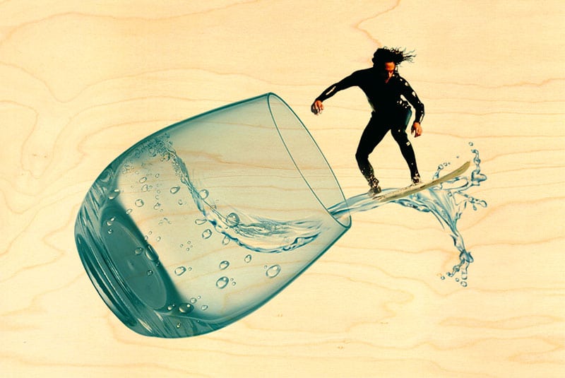 hironwoods-surfer-verre-carte-postale-bois-surf-100x150mm image 1