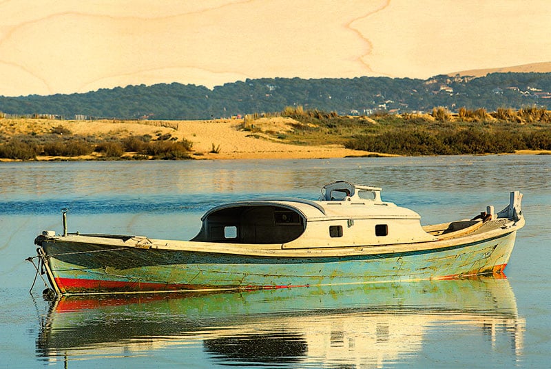 hironwoods-bateau-pinasse-carte-postale-bois-100x150mm-marine image 1