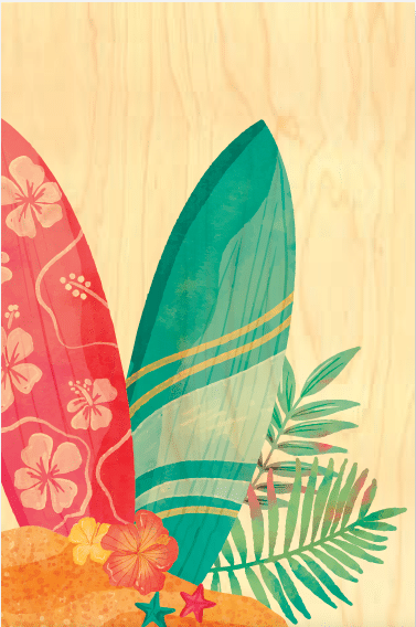 hironwoods-carte-postale-bois-surf-2-planches-100x150mm image 1