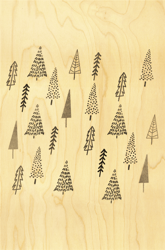 hironwoods-carte-postale-bois-petits-sapins-100x150mm-no-l image 1