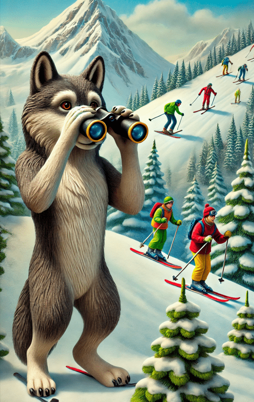 hironwoods-loup-jumelles-carte-postale-bois-dessin-100x150mm image 1