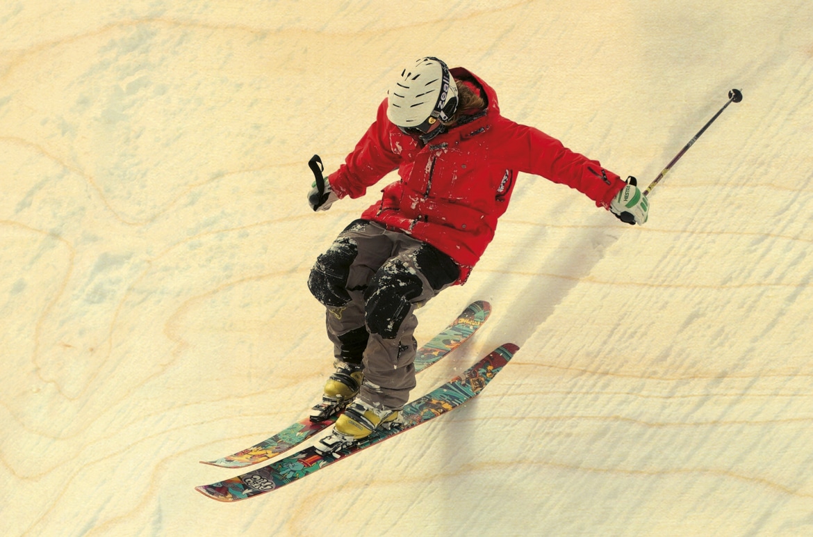 hironwoods-skieur-puff-carte-postale-bois-100x150mm image 1