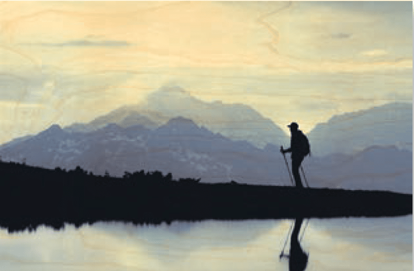 hironwoods-rando-lac-carte-postale-bois-paysage-100x150mm image 1