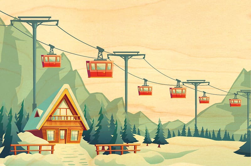 hironwoods-ligne-cabines-carte-postale-bois-100x150mm-vintage image 1