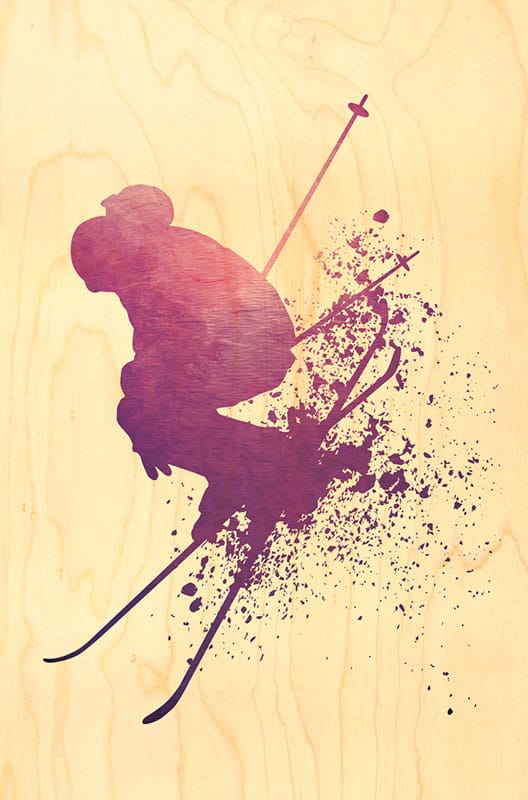 hironwoods-carte-graffiti-rose-ski-carte-postale-bois-100x150 image 1