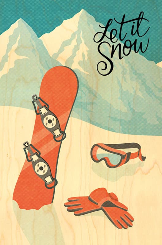 hironwoods-vintage-montagne-snow-carte-postale-bois-100x150mm image 1