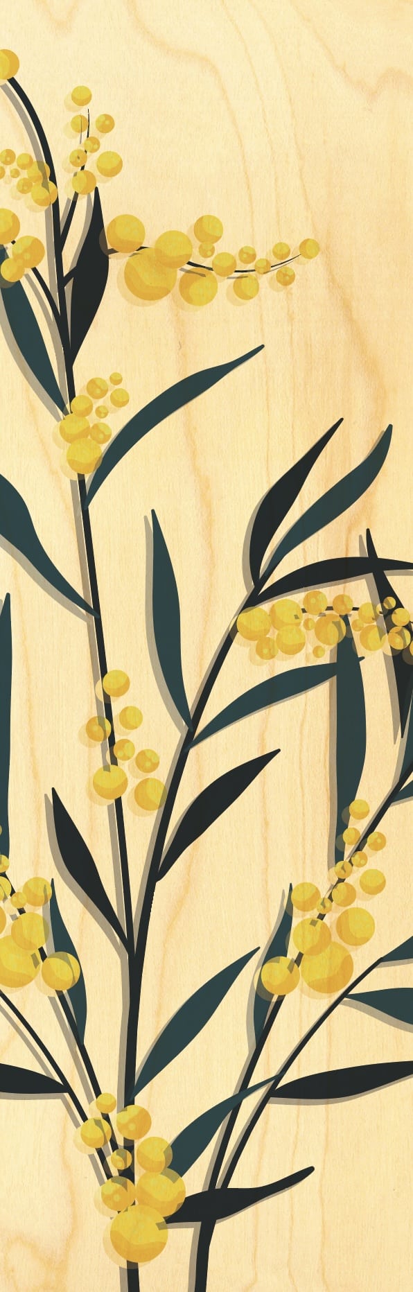 hironwoods-marque-pages-mimosa-marque-page-bois-fleurs image 1