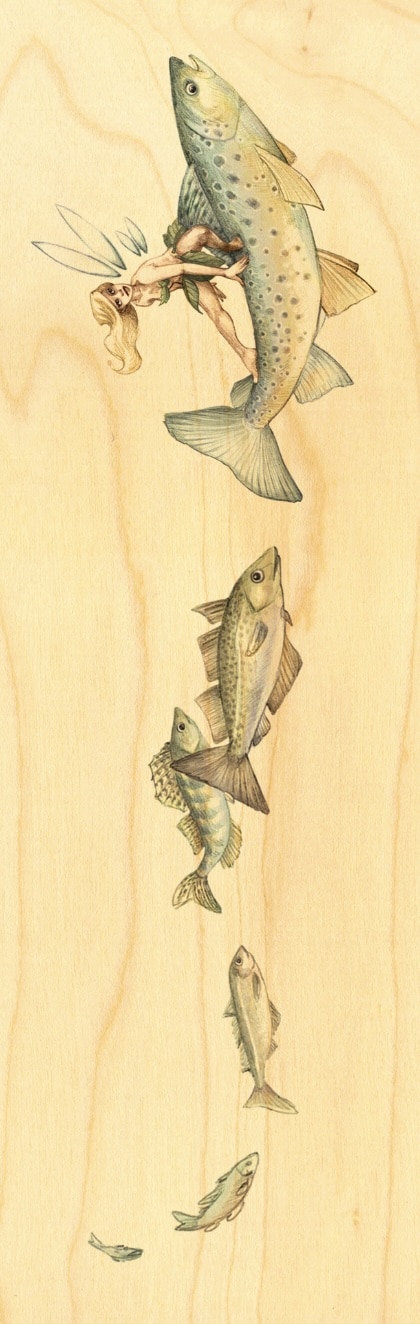 hironwoods-marque-page-bois-f-e-poissons-cadeau-lecteur image 1
