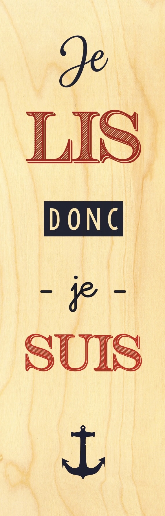 hironwoods-marque-pages-je-lis-donc-je-suis-signet-bois-humour image 1