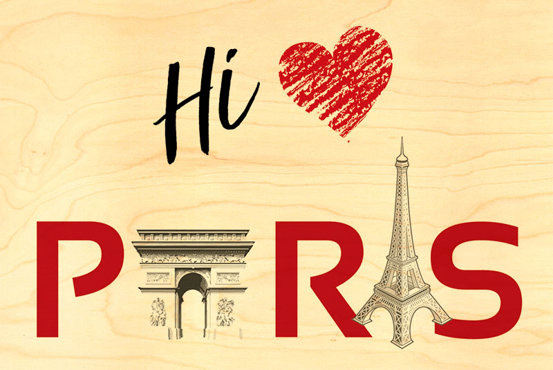 hironwoods-carte-bois-hi-love-paris-carte-postale-100x150mm image 1