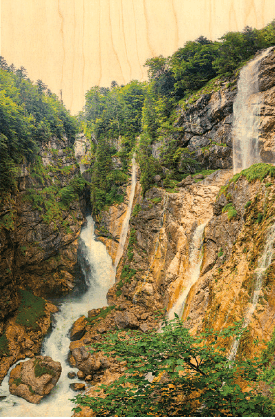 hironwoods-r-union-cascade-carte-postale-bois-100x150mm-voyage image 1
