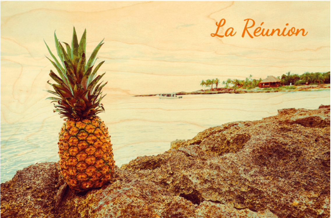 hironwoods-carte-postale-bois-r-union-ananas-mer-100x150mm image 1