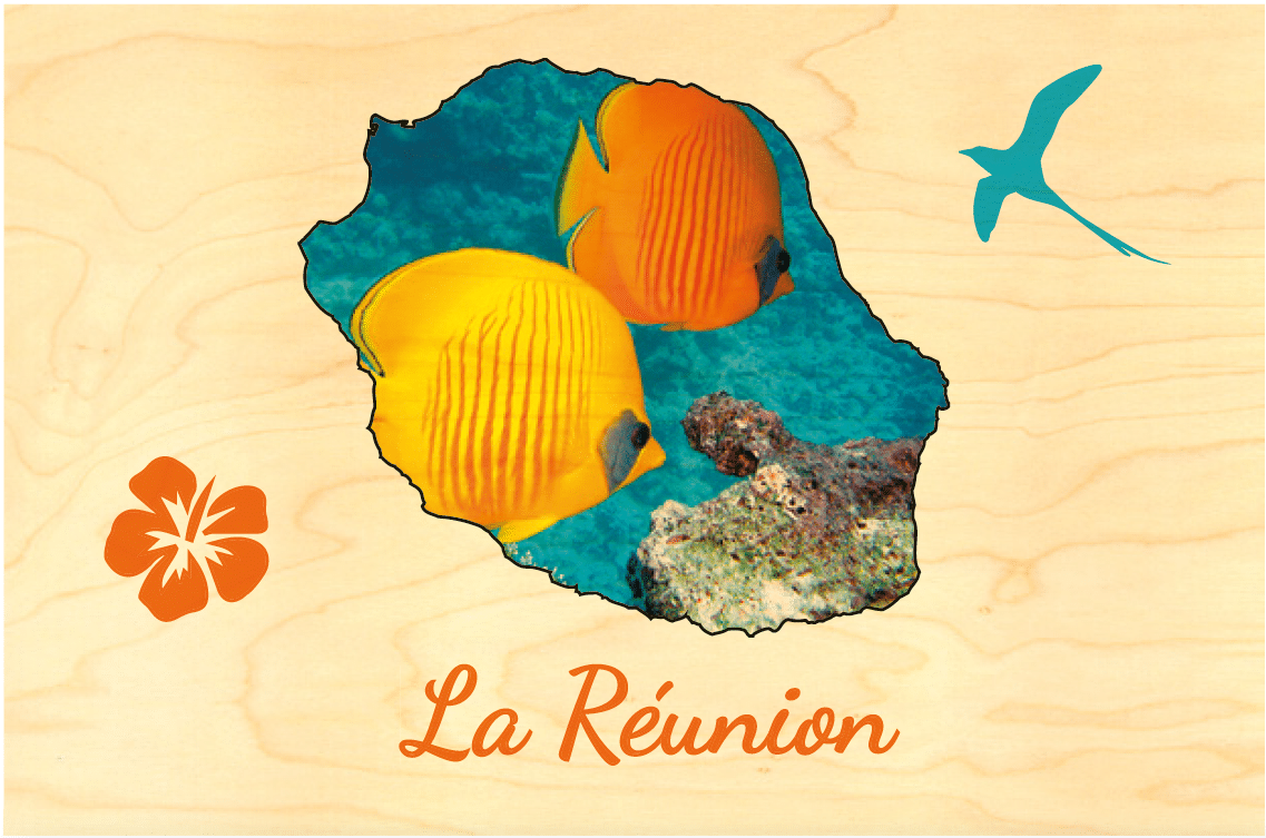 hironwoods-r-union-poissons-citrons-carte-postale-bois image 1