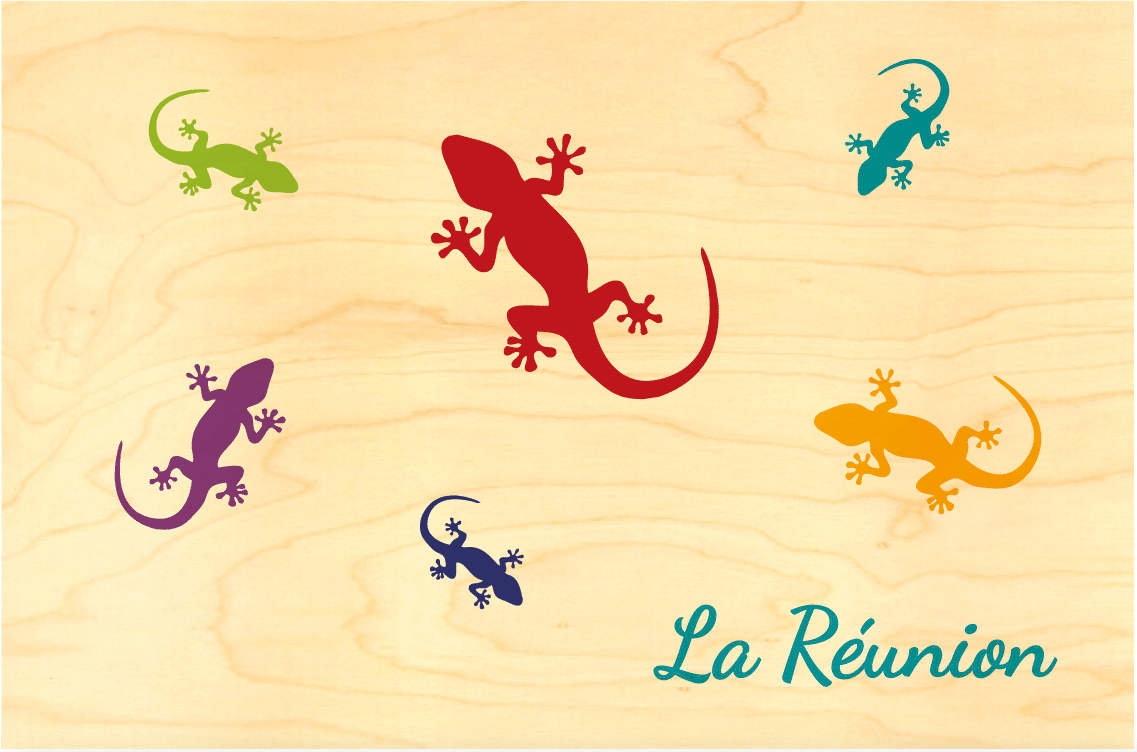 hironwoods-carte-bois-r-union-geckos-carte-postale-100x150mm image 1