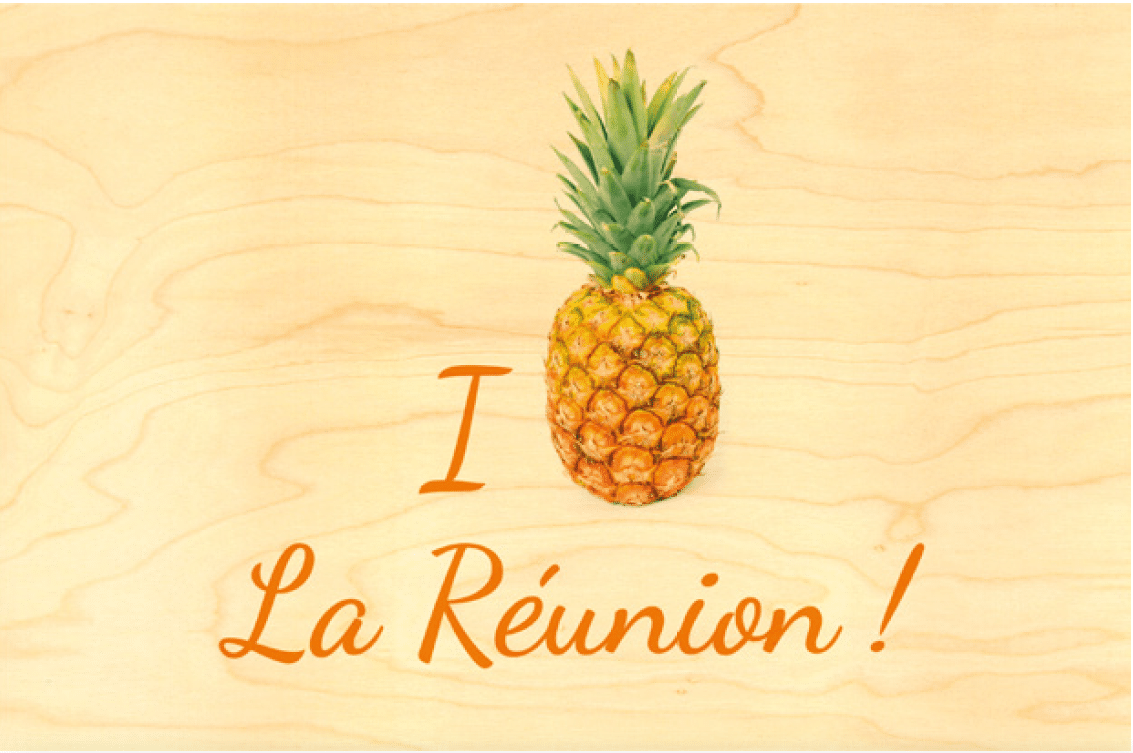 hironwoods-r-union-ananas-carte-postale-bois-100x150mm image 1