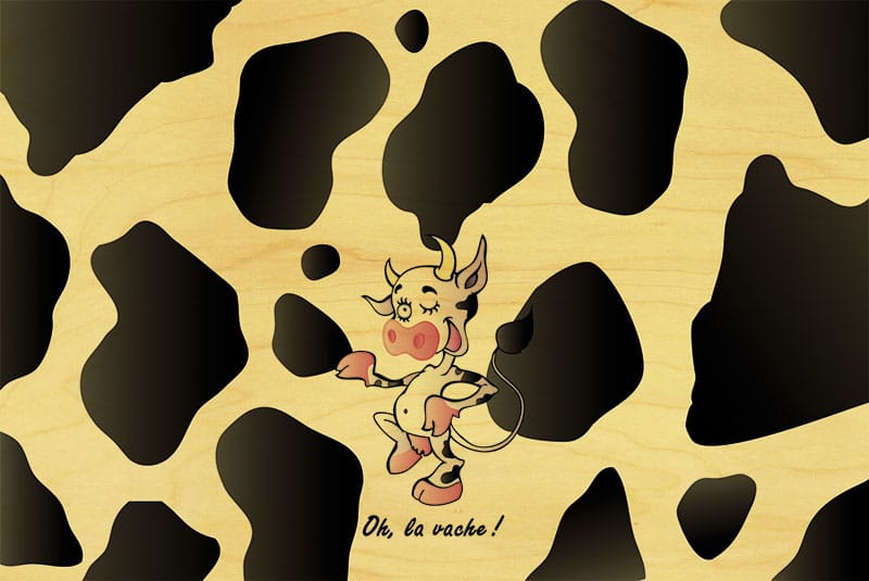 hironwoods-oh-la-vache-noire-carte-postale-bois-100x150mm image 1
